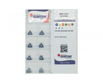 Твердосплавна пластина різьбова 08IR 1.0ISO SU1030B для внутрішньої різьби SUMTOM, фото 1