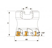 Фреза торцевая насадная T480 D040 d16 Z06 BLMP 06 под пластину BLMP 0603.. (TAEGUTEC) TEKNIK