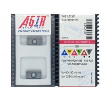 Твердосплавная пластина для резьбофрезы 14E 1.5ISO ASH1035MC для наружной резьбы AGIR