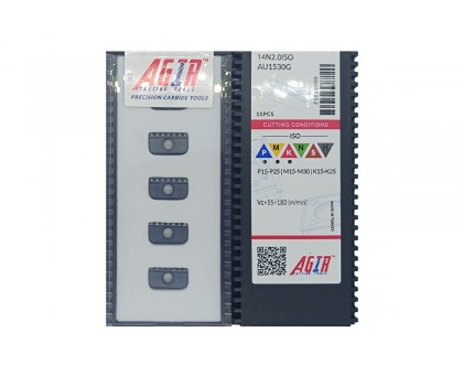 Твердосплавная пластина для резьбофрезы 14N 2.0ISO AU1530G для внутренней резьбы AGIR, фото 1