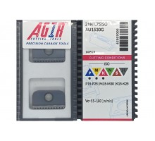 Твердосплавная пластина для резьбофрезы 21N 1.75ISO AU1530G для внутренней резьбы AGIR