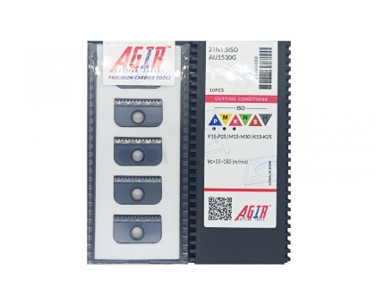 Твердосплавная пластина для резьбофрезы 21N 1.5ISO AU1530G для внутренней резьбы AGIR, фото 1