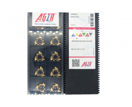 Твердосплавная пластина резьбовая 22NR N55 AMS1530Y для внутренней резьбы AGIR, фото 1