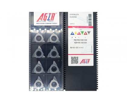 Твердосплавная пластина резьбовая 27VER 8.0TR AU2040B для наружной резьбы AGIR, фото 1