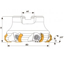 Фреза торцевая насадная T269 D160 d40 Z12 OFCR 07 под пластину OFCR 0704.. (ISO) TEKNIK