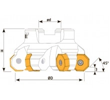 Фреза торцевая насадная T801 D160 d40 Z12 ONMU 05 под пластину ONMU 0505.. (ISCAR) TEKNIK