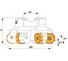 Фреза торцевая насадная T792 D100 d32 Z07 ONMX 06 под пластину ONMX 0606.. (KORLOY) TEKNIK