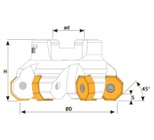 Фреза торцевая насадная T786 D125 d40 Z08 ONMX 08 под пластину ONMX 0806.. (KORLOY) TEKNIK