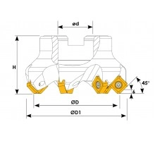 Фреза торцевая насадная T334 D160 d40 Z12 SNKX 12 под пластину SN.. 1206.. (KORLOY) TEKNIK