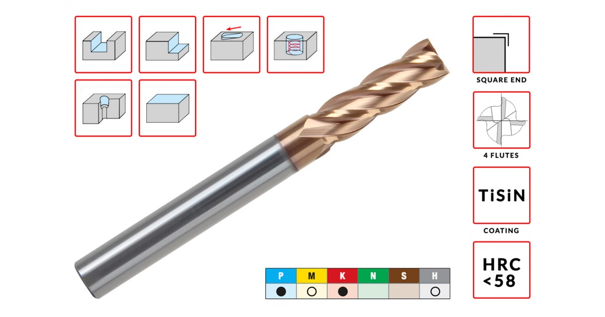 Фреза твердосплавная D16.0xd16.0x45x100мм Z=4 монолитная ц/хв