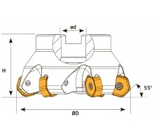 Фреза торцевая насадная T422 D160 d40 Z12 HNGX 09 под пластину HNGX 0906.. (PRAMET) TEKNIK