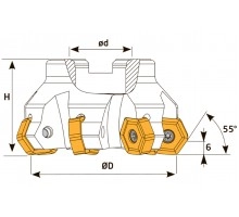 Фреза торцевая насадная T474 D100 d32 Z09 HNHX 10 под пластину HNHX 1006.. (TAEGUTEC) TEKNIK