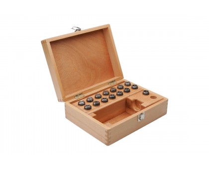 Набор цанг ER20 d2-13мм 0.015мм шаг 1мм 12ед. в деревянном кейсе KEMMLER, фото 1