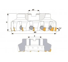 Фреза торцевая насадная T162 D300 d60 Z20 SPKN 12 под пластину SPKN 1203.. (ISO) TEKNIK