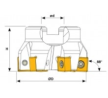 Фреза торцевая насадная T346 D100 d32 Z08 SNMX 12 под пластину SNMX 1206.. (KORLOY) TEKNIK