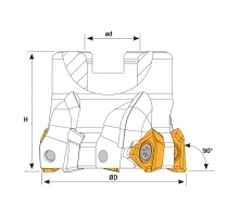 Фреза торцевая насадная T400 D080 d27 Z07 3PKT 15 под пластину 3PKT 1505.. (TAEGUTEC) TEKNIK