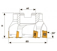 Фреза торцевая насадная T208 D125 d40 Z09 ADKT 15 под пластину ADKT 1505.. (ISCAR) TEKNIK