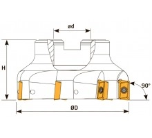 Фреза торцевая насадная T186 D080 d27 Z06 APKT 16 под пластину AP.. 1604.. (ISO) TEKNIK