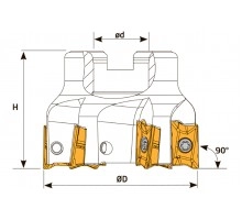 Фреза торцевая насадная T558 D100 d32 Z08 APKT 17 под пластину APKT 1705.. (TAEGUTEC) TEKNIK