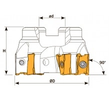 Фреза торцевая насадная T961 D100 d32 Z08 LNGU 15 под пластину LNGU 15T6.. (KENNAMETAL) TEKNIK