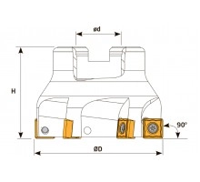 Фреза торцевая насадная T342 D080 d27 Z07 SPMG 09 под пластину SPMG 0904.. (TAEGUTEC) TEKNIK