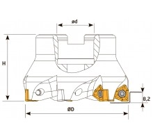 Фреза торцевая насадная T906 D080 d27 Z07 XNKT 08 под пластину XNKT 0805.. (KORLOY) TEKNIK