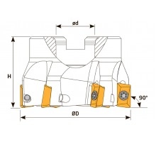 Фреза торцевая насадная T512 D050 d22 Z05 XOMX 12 под пластину XOMX 1204.. (SECO) TEKNIK