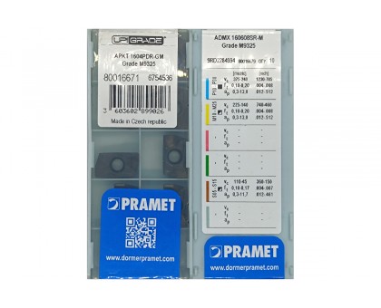 Твердосплавная пластина фрезерная ADMX 160608SR-M M9325 PRAMET, фото 1