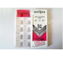 Твердосплавная пластина фрезерная по алюминию APKT 113504FR-G2 VGK10 VORGEN Твердосплавная пластина фрезерная по алюминию APKT 113504FR-G2 VGK10 VORGEN