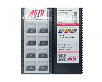 Твердосплавная пластина фрезерная APKT 11T304-PM APM0530C AGIR, фото 1