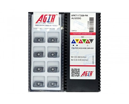 Твердосплавная пластина фрезерная APKT 11T308-PM AU1035G AGIR, фото 1