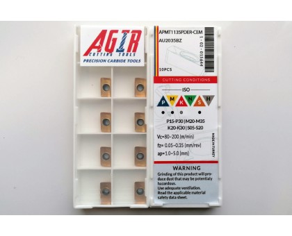 Твердосплавная пластина фрезерная APMT 1135PDER-CEM AU2035BZ AGIR, фото 1