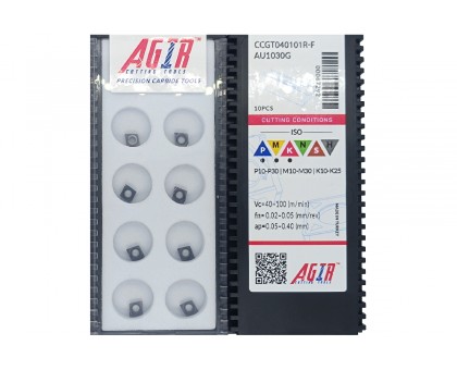 Твердосплавная пластина токарная CCGT 040101R-F AU1030G AGIR, фото 1