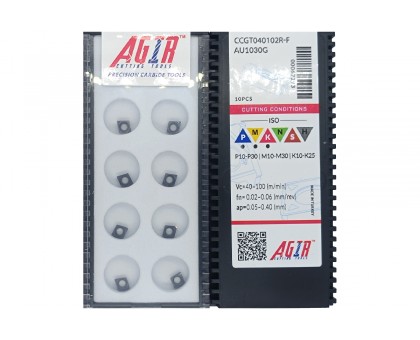 Твердосплавная пластина токарная CCGT 040102R-F AU1030G AGIR, фото 1