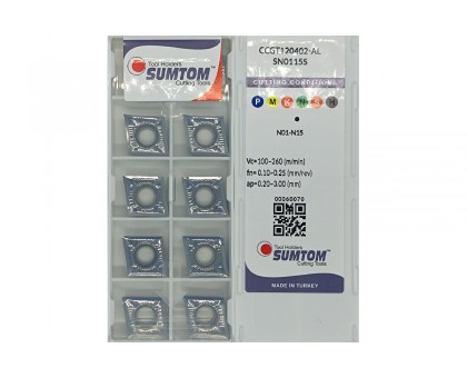 Твердосплавная пластина токарная по алюминию CCGT 120402-AL SN0115S SUMTOM, фото 1