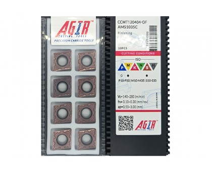 Твердосплавная пластина токарная CCMT 120404-OF AMS1035C AGIR, фото 1