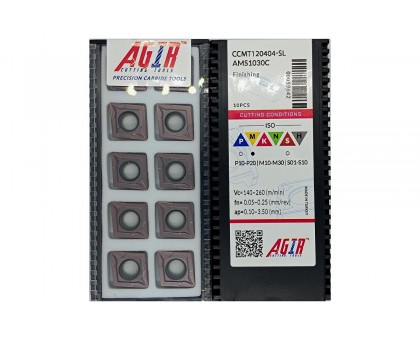 Твердосплавная пластина токарная CCMT 120404-SL AMS1030C AGIR, фото 1