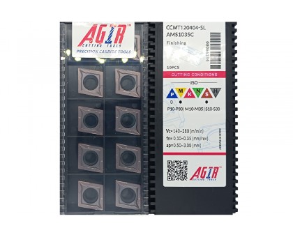 Твердосплавная пластина токарная CCMT 120404-SL AMS1035C AGIR, фото 1
