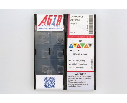 Твердосплавная пластина токарная CCMT 09T308-CR APK2035YB AGIR, фото 1