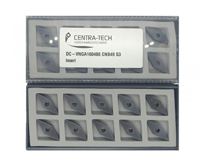 Твердосплавная пластина токарная с вставками CBN DC-VNGA 160408 CNB49 CENTRA-TECH, фото 1
