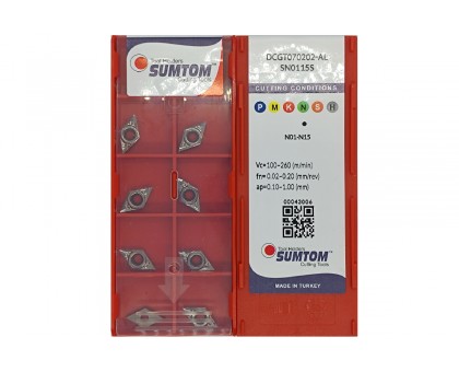 Твердосплавная пластина токарная по алюминию DCGT 070202-AL SN0115S SUMTOM, фото 1