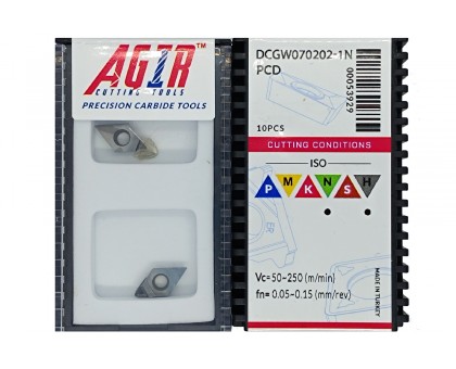 Твердосплавная пластина токарная с вставками PCD DCGW 070202-1N PCD AGIR, фото 1