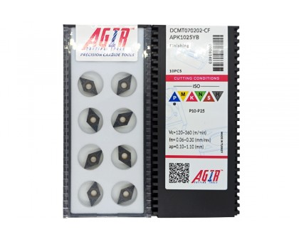 Твердосплавна пластина токарна DCMT 070202-CF APK1025YB AGIR, фото 1