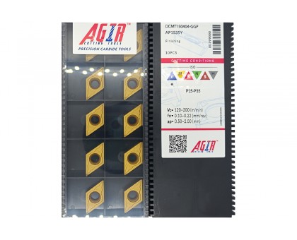 Твердосплавная пластина токарная DCMT 150404-GGP AP1535Y AGIR, фото 1