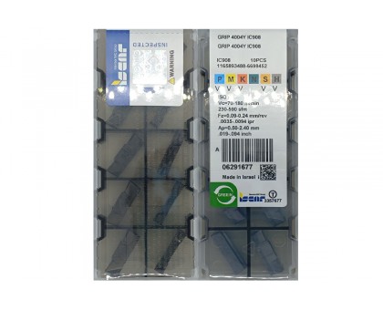 Твердосплавная пластина канавочная-отрезная GRIP 4004Y IC908 ISCAR, фото 1