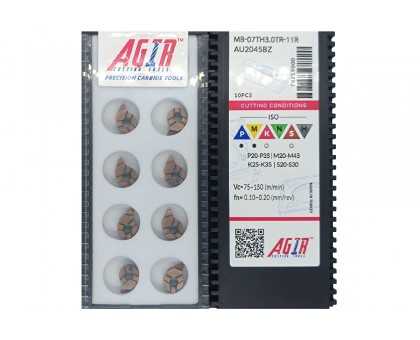 Твердосплавная пластина канавочная-отрезная MB-07TH3.0TR-11R AU2045BZ AGIR, фото 1