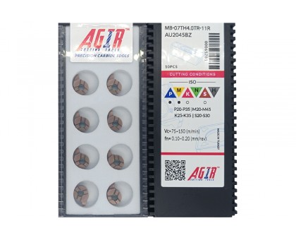 Твердосплавная пластина канавочная-отрезная MB-07TH4.0TR-11R AU2045BZ AGIR, фото 1