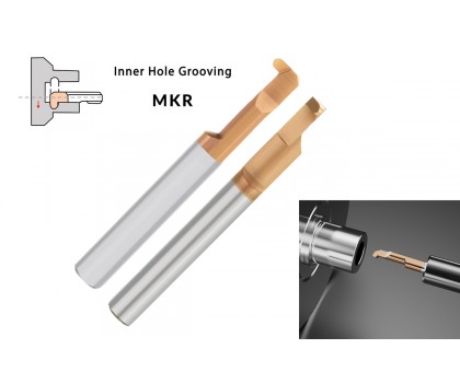 Микрорезец твердосплавный радиусная MKR-8-R1.0-L22 HRC58 с покрытием TiSiN для обработки внутренних канавок AGIR, фото 1