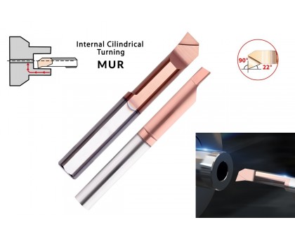 Микрорезец твердосплавный MUR-5-R0.15-D05-L22 HRC58 с покрытием TiSiN для растачивания отверстий AGIR, фото 1