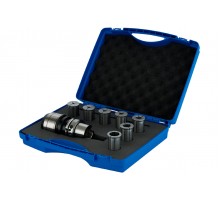 Набор цанг d6-8-10-12-16-20-25мм с силовым фрезерным патроном HSK-A 100 с ключом 9ед. в кейсе EROGLU